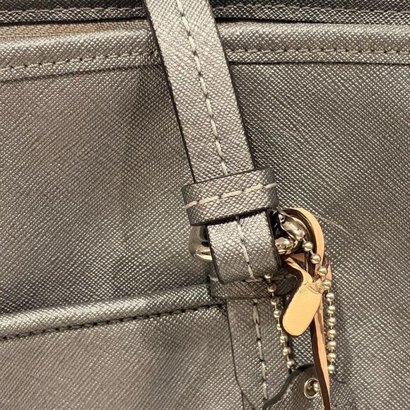 Coach Silver Metallic City Tote - Picture 5 of 8